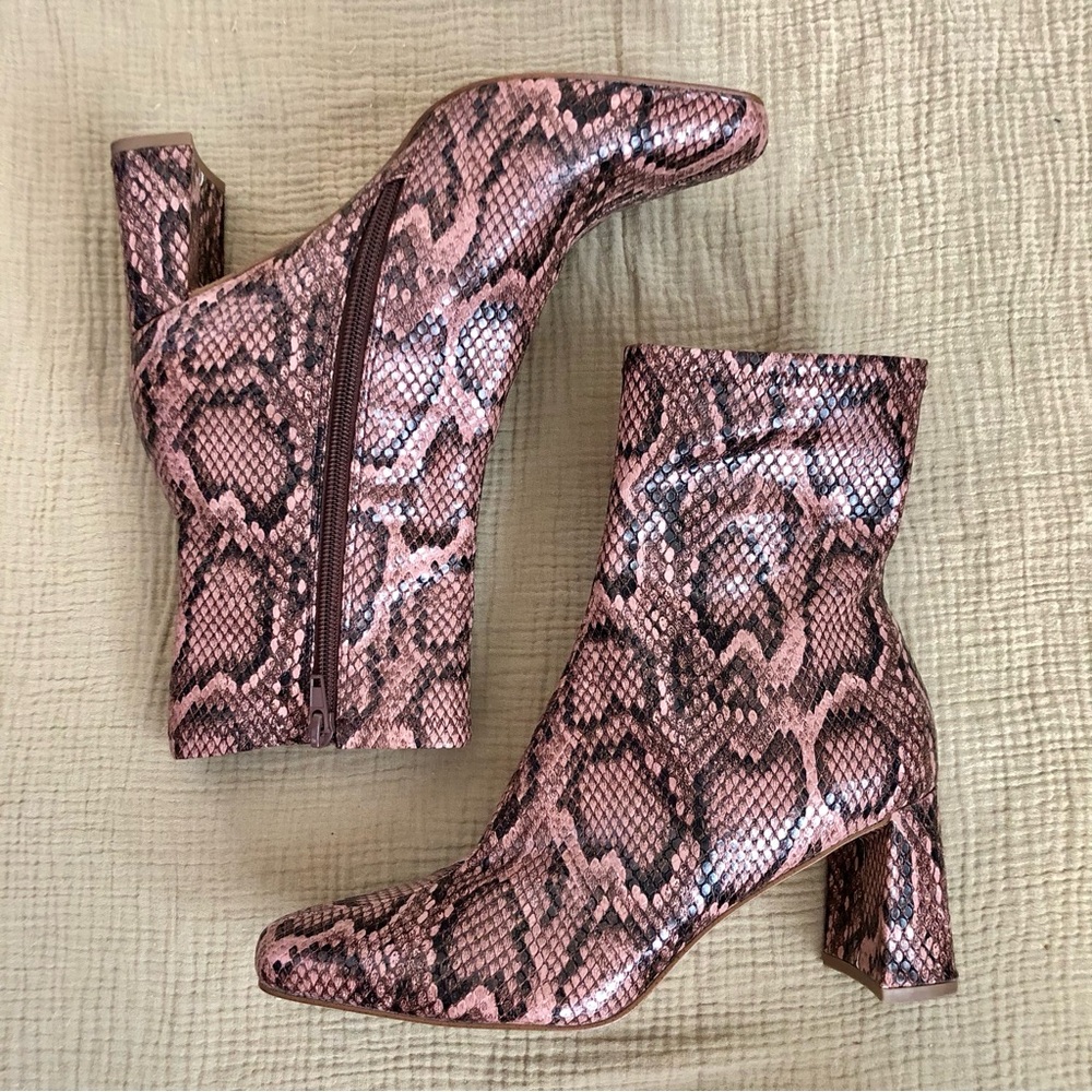Steve Madden Harli Snake Print Block Heel Ankle B… - image 5